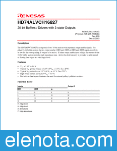 Renesas HD74ALVCH16827 datasheet