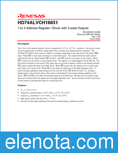 Renesas HD74ALVCH16831 datasheet