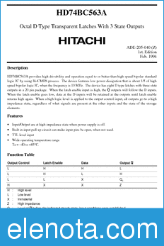 Hitachi HD74BC563A datasheet