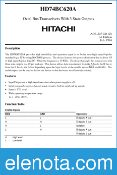 Hitachi HD74BC620A datasheet