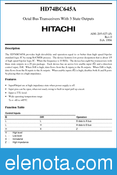 Hitachi HD74BC645A datasheet