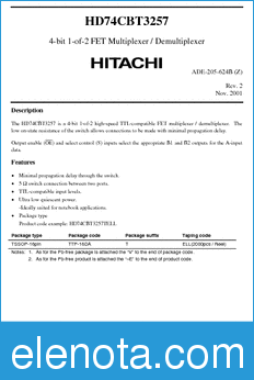 Hitachi HD74CBT3257 datasheet