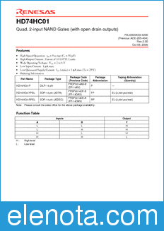 Renesas HD74HC01 datasheet
