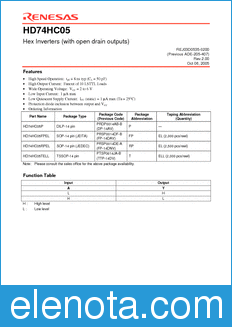 Renesas HD74HC05 datasheet