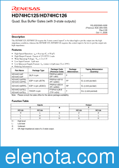 Renesas HD74HC125 datasheet