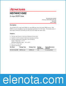 Renesas HD74HC1G02 datasheet