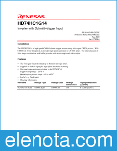 Renesas HD74HC1G14 datasheet