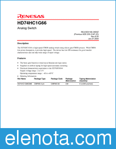 Renesas HD74HC1G66 datasheet