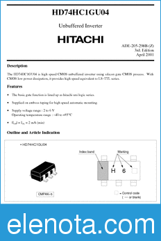 Hitachi HD74HC1GU04 datasheet