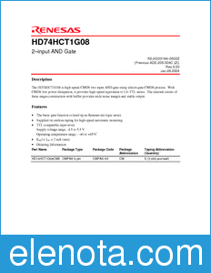 Renesas HD74HCT1G08 datasheet