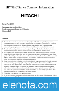 Hitachi HD74HC datasheet
