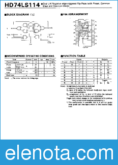 Hitachi HD74LS114 datasheet