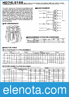 Hitachi HD74LS156 datasheet