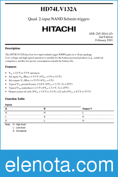Hitachi HD74LV132A datasheet