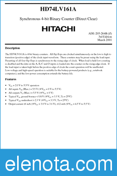 Hitachi HD74LV161A datasheet