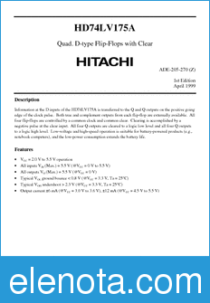 Hitachi HD74LV175A datasheet