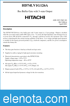 Hitachi HD74LV1G126A datasheet
