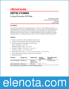 Renesas HD74LV1G86A datasheet