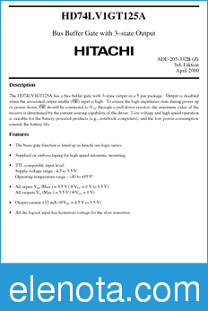 Hitachi HD74LV1GT125A datasheet