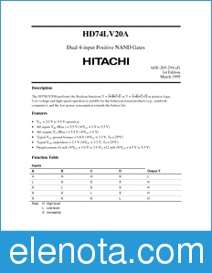 Hitachi HD74LV20A datasheet