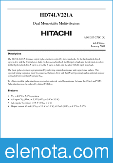 Hitachi HD74LV221A datasheet