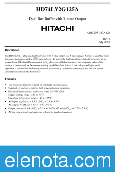 Hitachi HD74LV2G125A datasheet