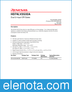 Renesas HD74LV2G32A datasheet