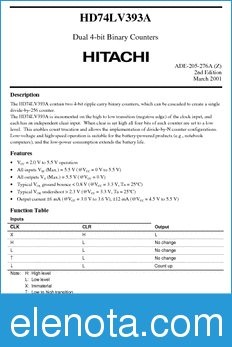 Hitachi HD74LV393A datasheet