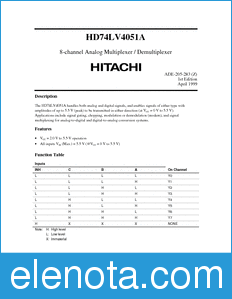 Hitachi HD74LV4051A datasheet