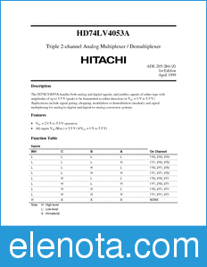 Hitachi HD74LV4053A datasheet