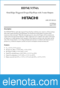 Hitachi HD74LV574A datasheet