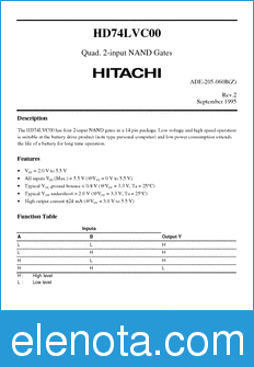 Hitachi HD74LVC00 datasheet