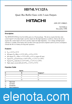 Hitachi HD74LVC125A datasheet