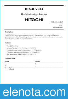 Hitachi HD74LVC14 datasheet