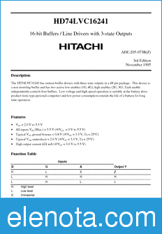 Hitachi HD74LVC16241 datasheet