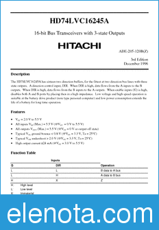 Hitachi HD74LVC16245A datasheet