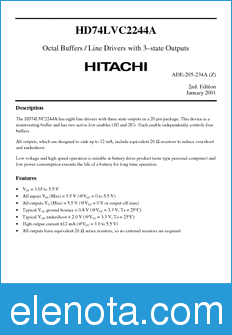 Hitachi HD74LVC2244A datasheet