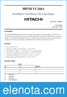 Hitachi HD74LVC244A datasheet