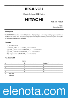Hitachi HD74LVC32 datasheet