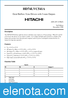 Hitachi HD74LVC541A datasheet