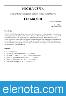 Hitachi HD74LVC573A datasheet