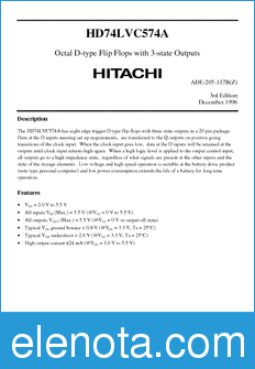 Hitachi HD74LVC574A datasheet