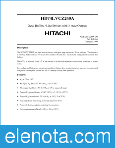 Hitachi HD74LVCZ240A datasheet