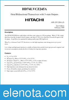 Hitachi HD74LVCZ245A datasheet