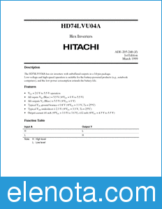 Hitachi HD74LVU04A datasheet