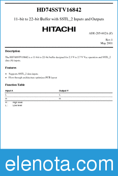 Hitachi HD74SSTV16842 datasheet