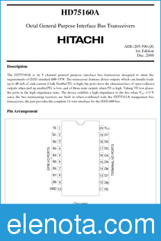 Hitachi HD75160A datasheet