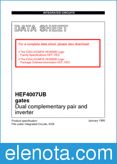 Philips HEF4007UB datasheet