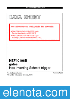 Philips HEF40106B datasheet