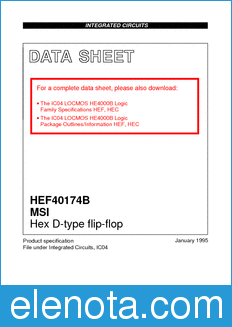 Philips HEF40174B datasheet